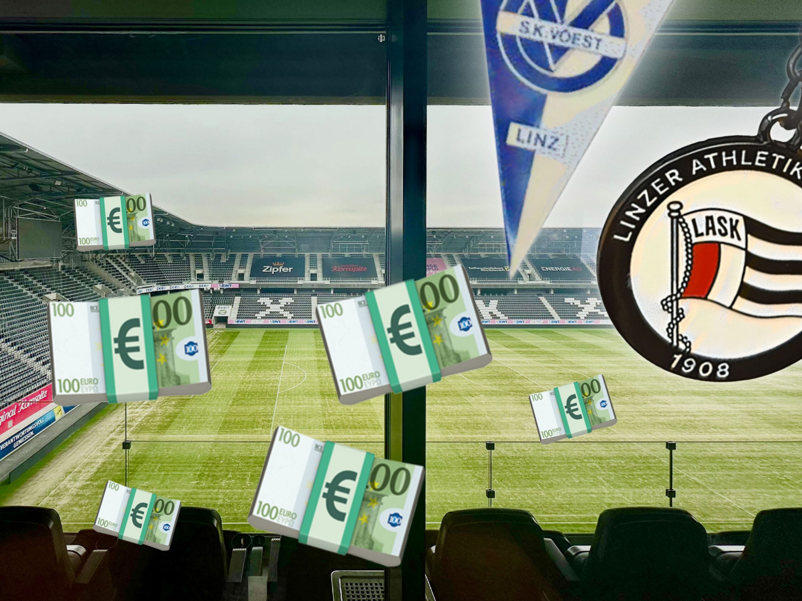 Foto: Ahoi Linz (Montage) Wenn Sponsoring zur politischen Dauerfinanzierung wird